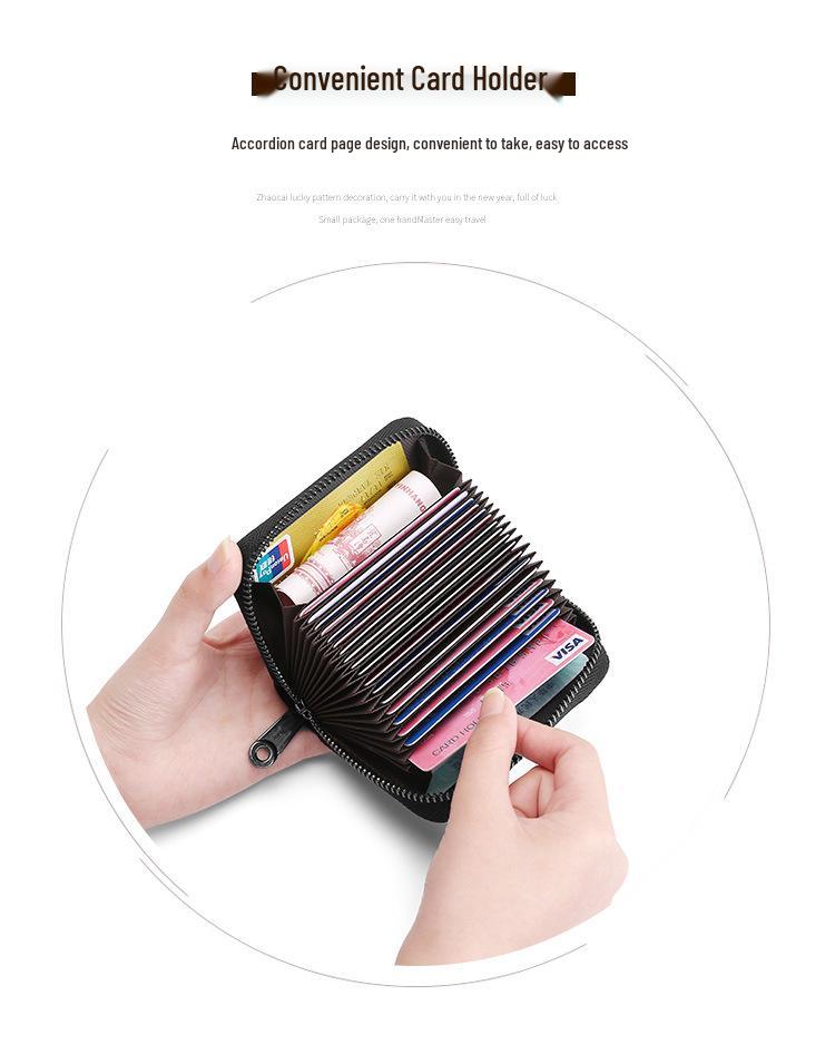 Genuine Leather Multi-Card Holder for Men & Women with Customizable Slots