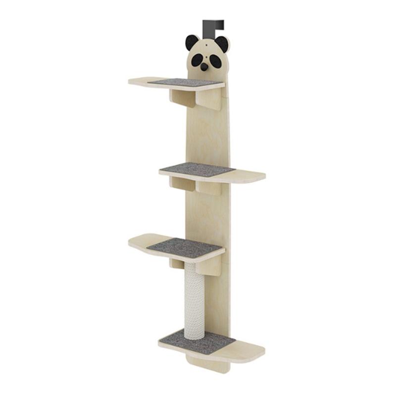 M-Modern-4-Levels Door Hanging Cat Climber Door For Indoor Cats Grab The Board Vertical Cat Rack Tower Plank Panda Head -1.5 Met