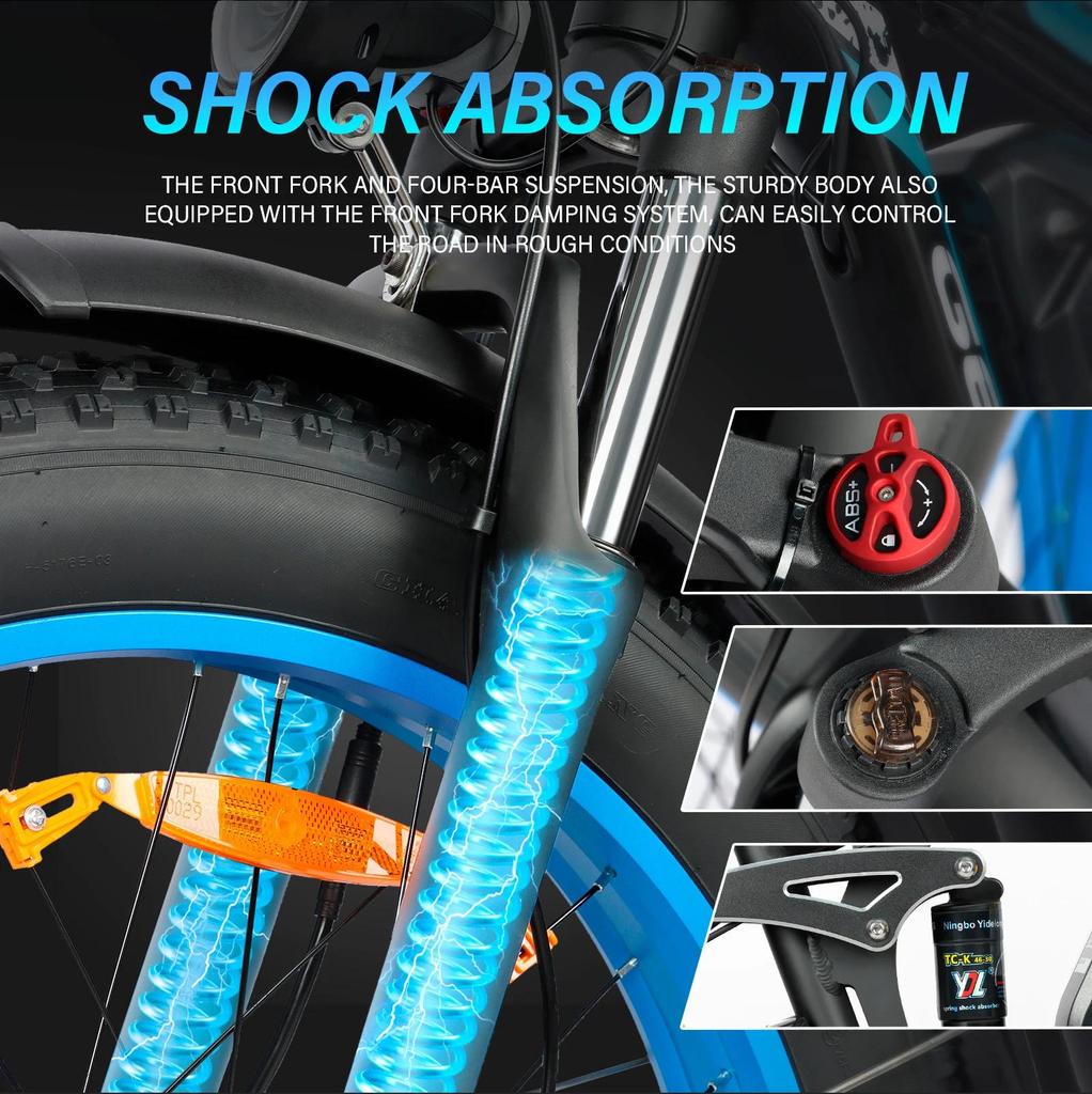 New Model DP2603-3000W Dual Motor 48V25AH26*4.0 Fat Tires Dual Suspension Adult Off-road All-terrain Electric Bicycle