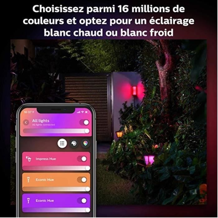 Applique murale philips hue white and color ambiance impress - 8w - noir