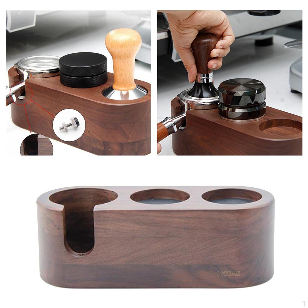 1 Piece Wood Barista Tamp Stand Espresso Tamper Mat Coffee Holder Maker