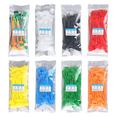 100pcs Nylon Material Cable Ties Easy Mark Colorful Tag Self-locking Zip Ties  Regular Tagging