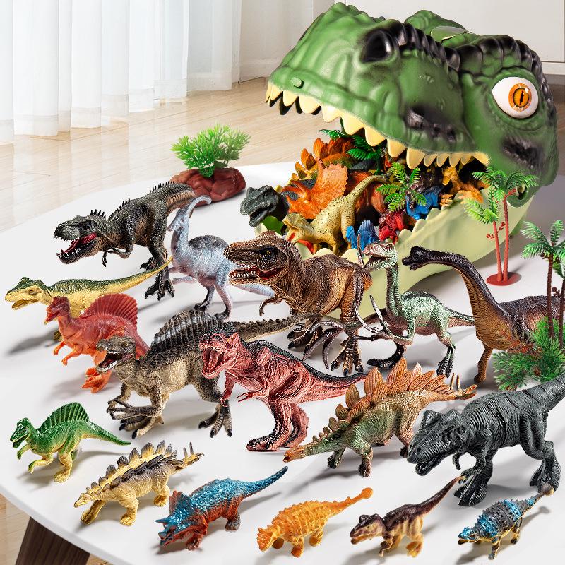 Weiche Dinosaurier-Spielzeuge für Kinder - Triceratops & Tyrannosaurus Rex Tierfiguren Set