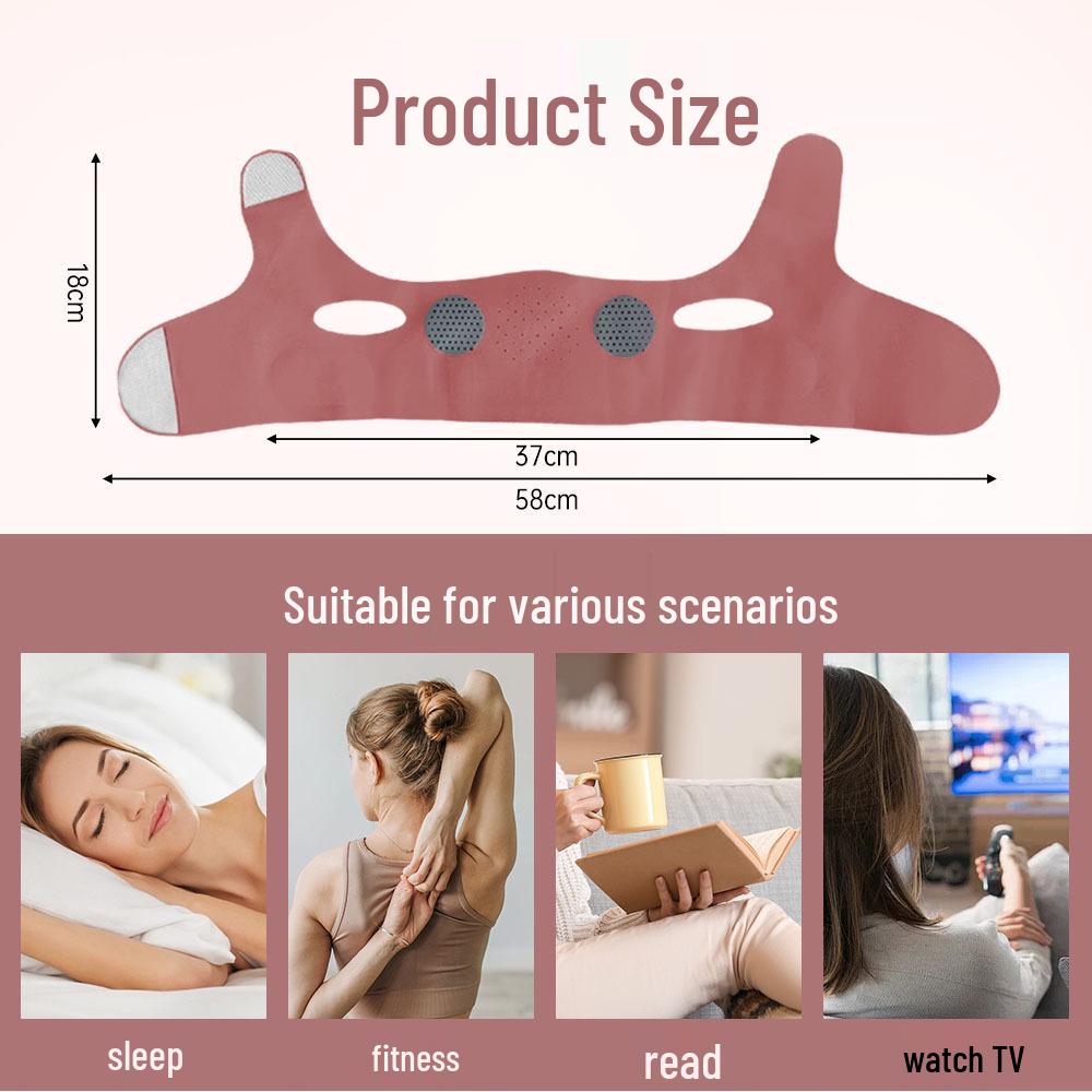 Red Bean Paste Color Graphene V-Face Lifting Mask with Upgraded Design - Thin & Breathable Sleep Bandage