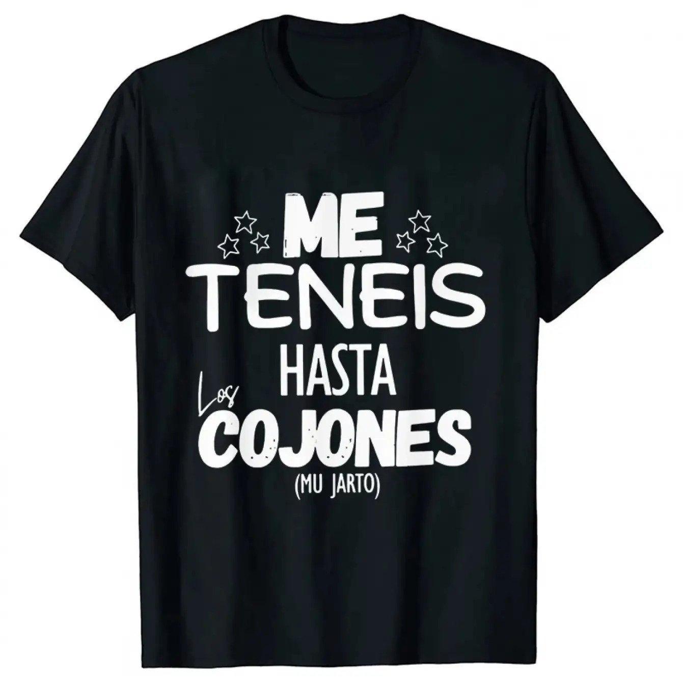 

Hip Hop Y2K Humorous Spanish Short Sleeved Tshirt Mens Tshirt Summer New Item Suitable for Both Men and Women S
