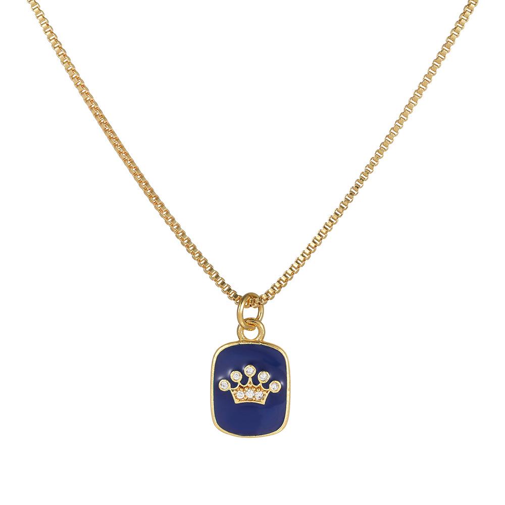 Valentine's Copper & Zircon Heart Pendant Necklace - Fashionable Women's Jewelry with Enamel Design and High-End Sweater Chain Style.