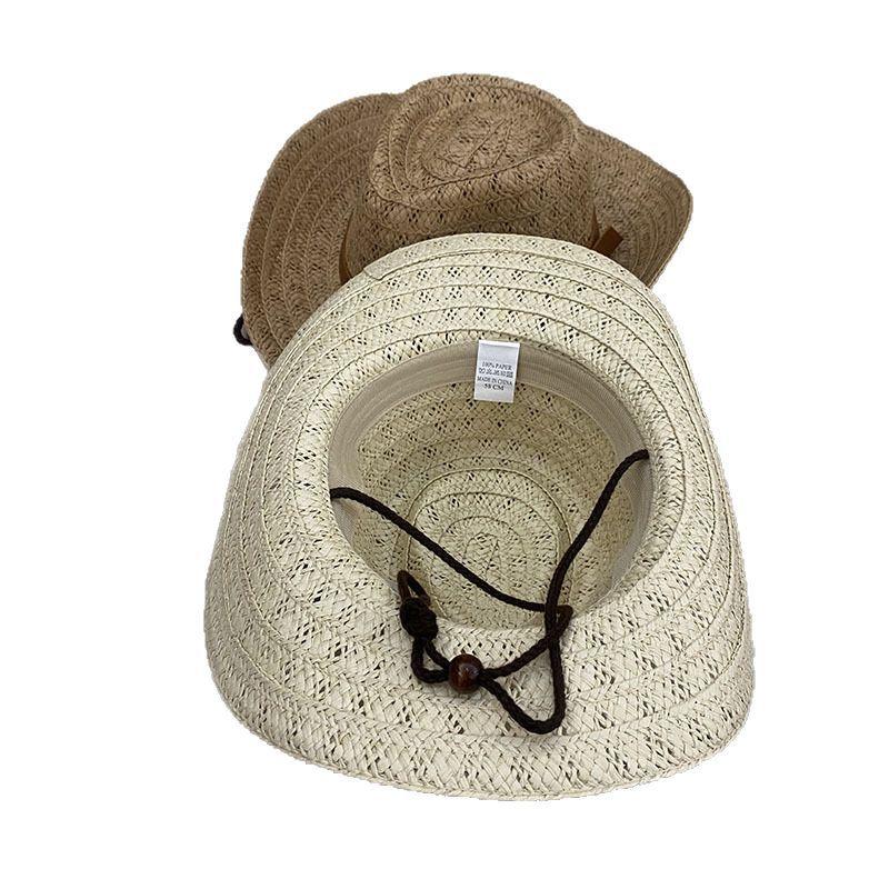 Delle French British Straw Hat Unisex Summer Shade Jazz Hat Sun Protection