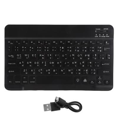 Wireless Bluetooth Keyboard 10in with RGB Backlight Square Keycap for Phone TabletBlack Thai