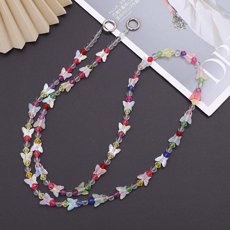 Yi Lian Acrylic Beaded Phone Chain: Pearl Crossbody Strap Charm for Women