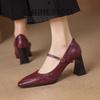 Lambskin Shoes~ French Single Shoes, Femininity Is Not Tired, High Heels, Thick Heels, Work Shoes, Beautiful Mary Jane Shoes