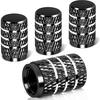4PCS Tire Valve Stem Caps for Tesla Model Y X S 3, Aluminum Alloy Valve Stem Cap Universal Stem Covers Accessory(Corrosion Resistant Black)