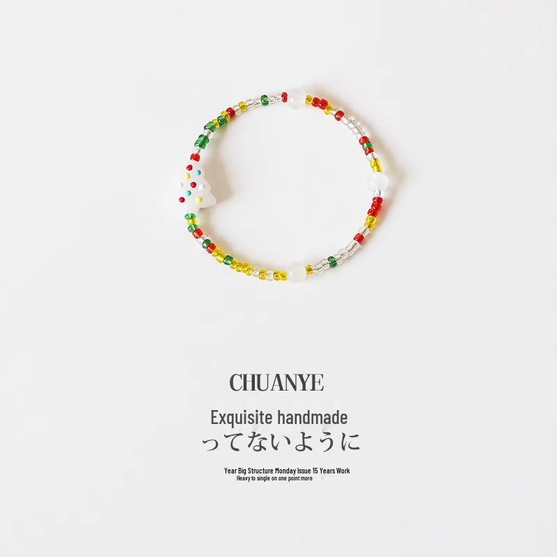 Women's Christmas Light Luxury Handmade Beaded Bracelet - Exquisite Niche Design