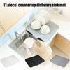 Flexible Sink Drying Pad For Dishes Having Sloped Structure And Efficient Moisture Removal To Maintain Area Dry And neat
