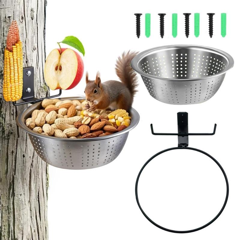 Heavy Duty Squirrels Feeder Bracket Wall Mounted Rings Design Easy Installation Backyard Decoration Feeder Bracket