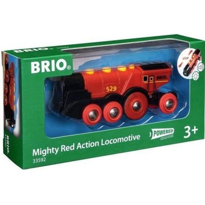 Locomotive Rouge Puissante a piles BRIO - Circuit de train en bois - Ravensburger - Des 3 ans - 33592