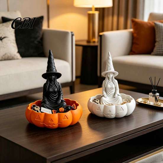 Desktop Sundries Holder for Women Halloween Witch Jewelry Dish, Gothic Trinket Decorative Dish Rings Storage Tray Keys Home Office Decor Dark
