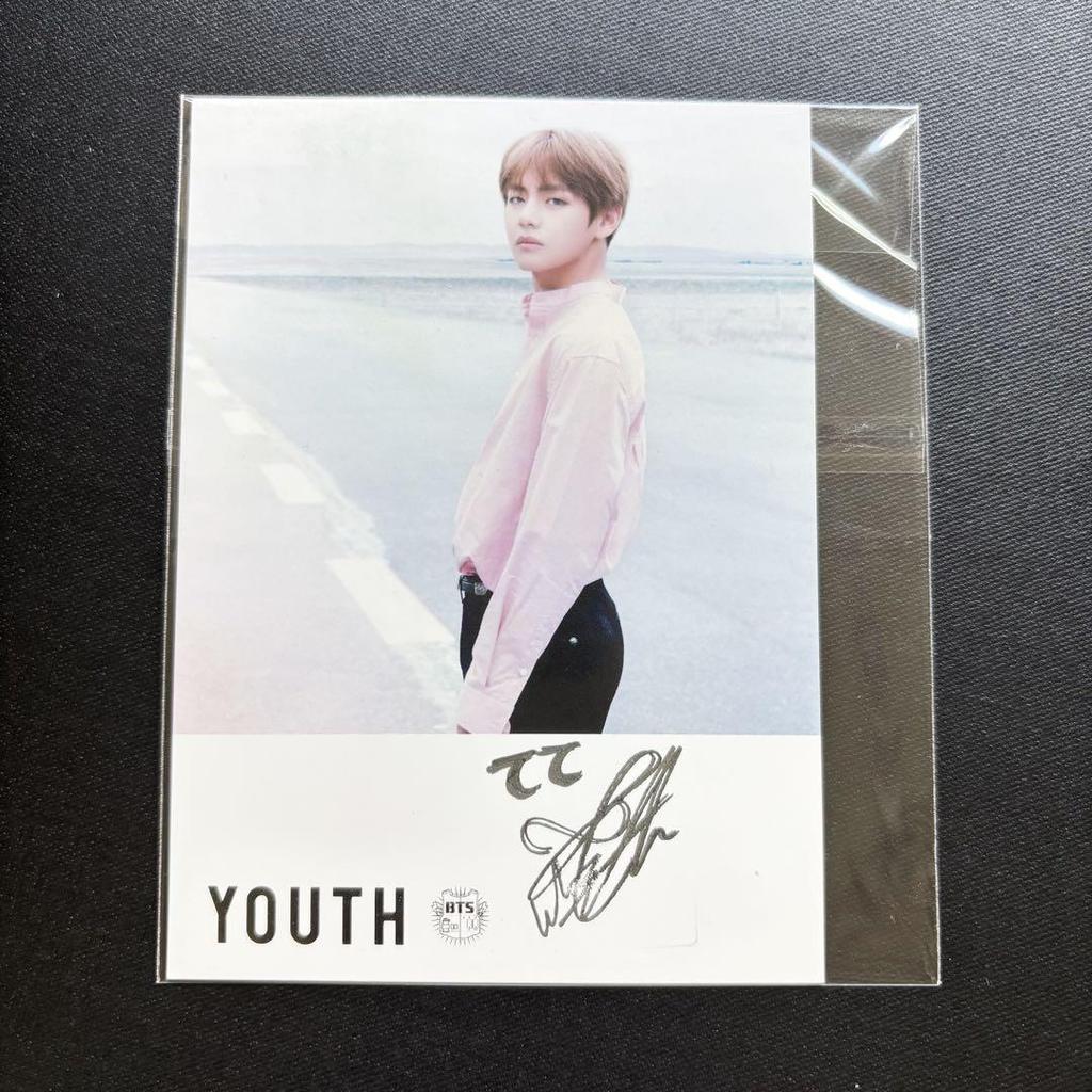 [USED] BTS YOUTH Release Event Signed Photo Trading Card Taehyung