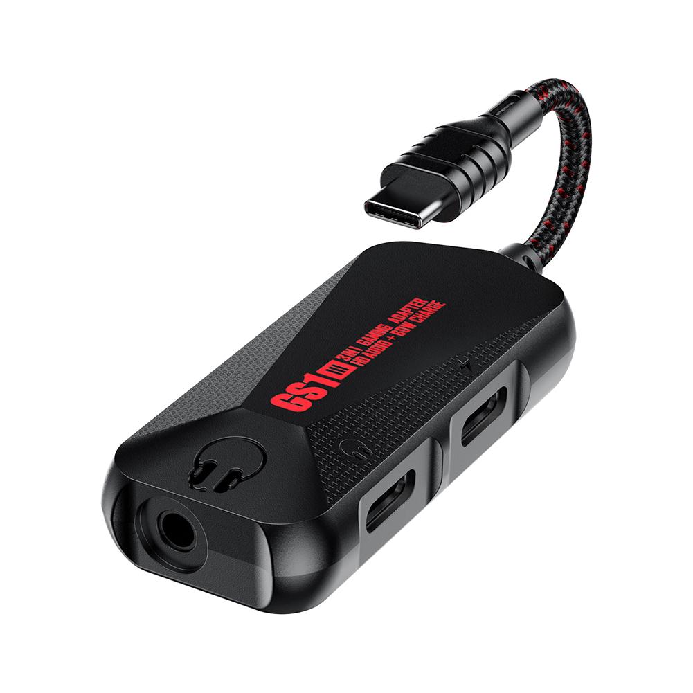3-in-1 Gaming-Soundkarte Typ-C auf 3,5 mm Gaming-Telefon-Audioboard 60W Nylon Tragbar 24Bit 96Hz Hi-Res Zubehör