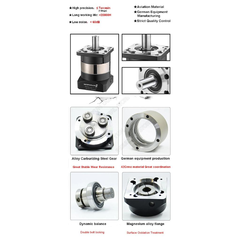 Nema23 Planetary Reducer 6.35/8/11/14mm input 14mm Output Ratio 5:1 10:1 for 60mm 200W 400W Servo Motor Reducetion Gearbox Gear