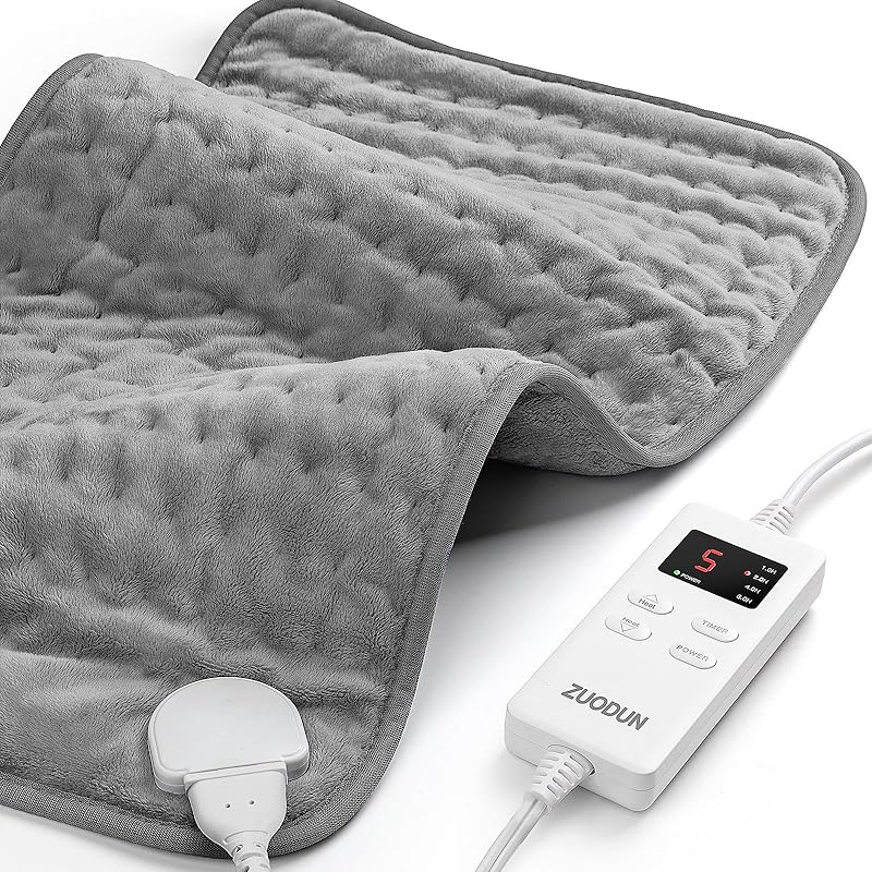 Heating Pad for Back Pain Relief, ZUODUN Electric Heating Pads for Cramps with Auto Shut Off & 6 Heat Levels, Moist Heat Therapy, Machine Washable,