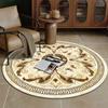 European Luxury Decorative Home Carpet Round Bedside Rugs for Bedroom Soft Carpets for Living Room Marble Pattern Non-slip Mats