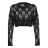 WTEMPO Hollow Out Pullovers Women Black Spring Autumn Sweater Casual Loose Korean Solid Knitwear Streetwear