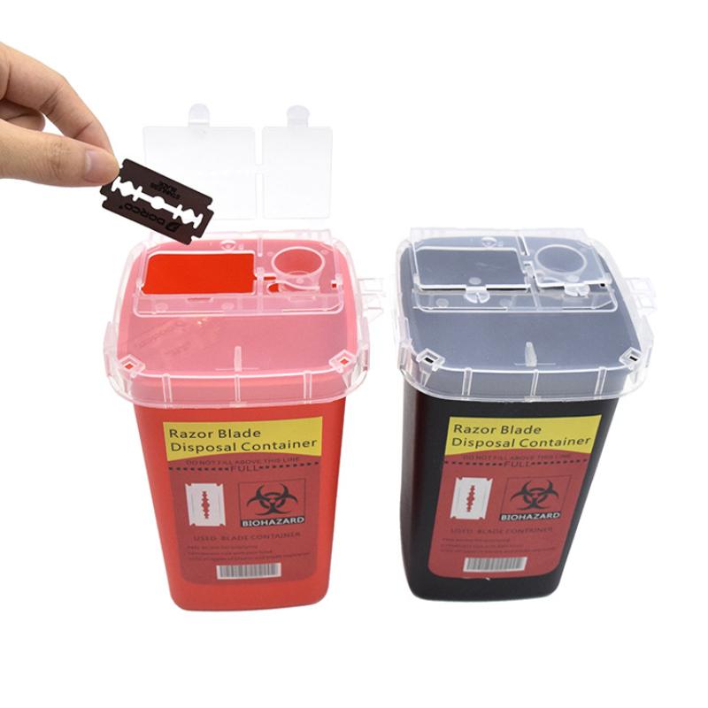 

Barber Shop Accessories Feather Razor Blade Disposal Case Trash Can Easy to Be Cleaned Disposable Recycling Bin Box