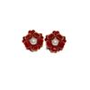 2024 Exquisite High-End Retro Silver Needle Red Heart Flower Earrings for Women