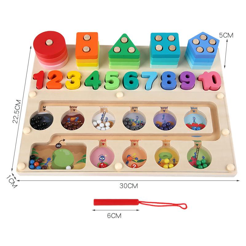 Wooden Magnetic Maze And Shape Sorting Toy For Children Cognitive Enhancing