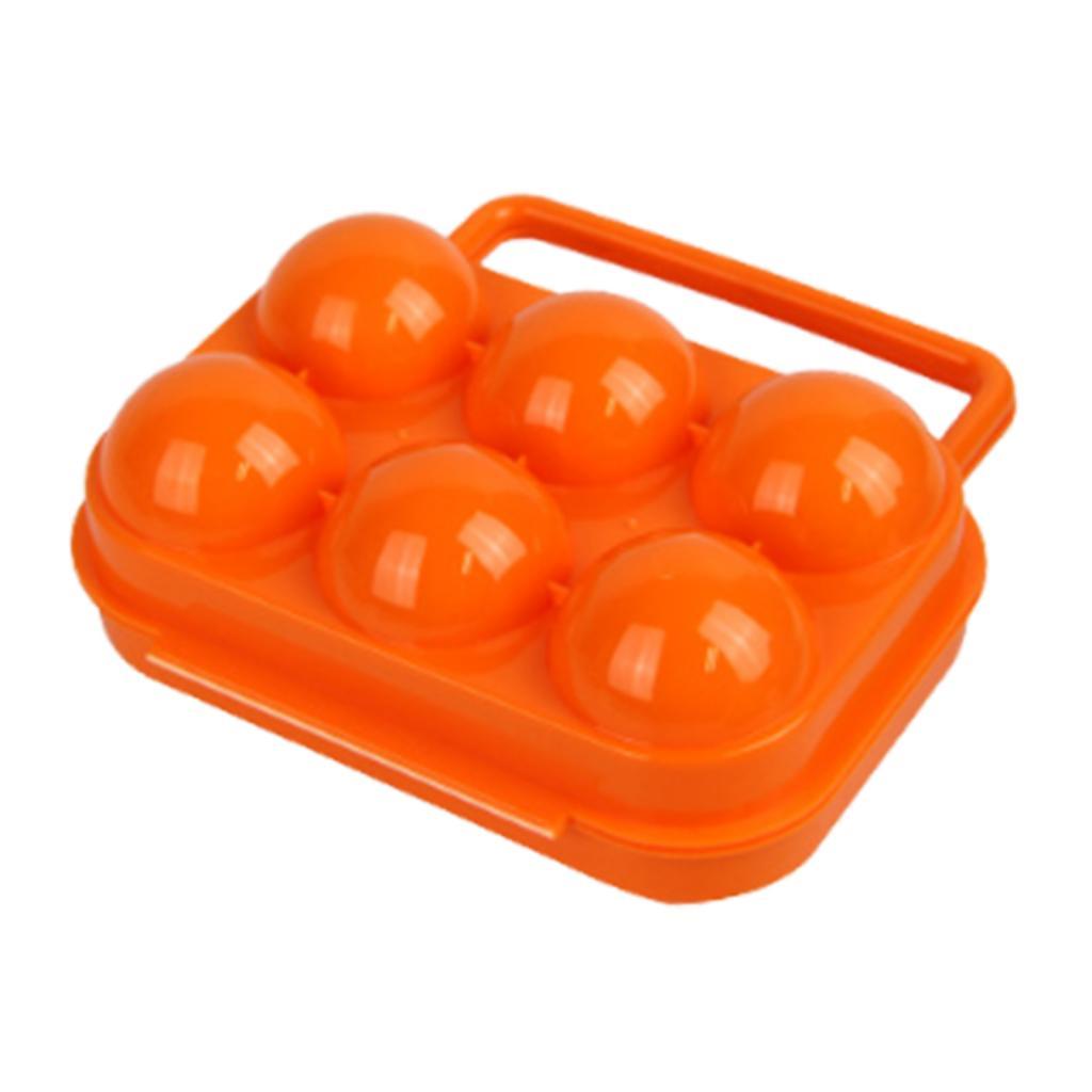 Compact Camping Egg Holder 6 Grid Egg Storage Box Durable PP Egg Carrier for Outdoor Travel Picnic оранжевый