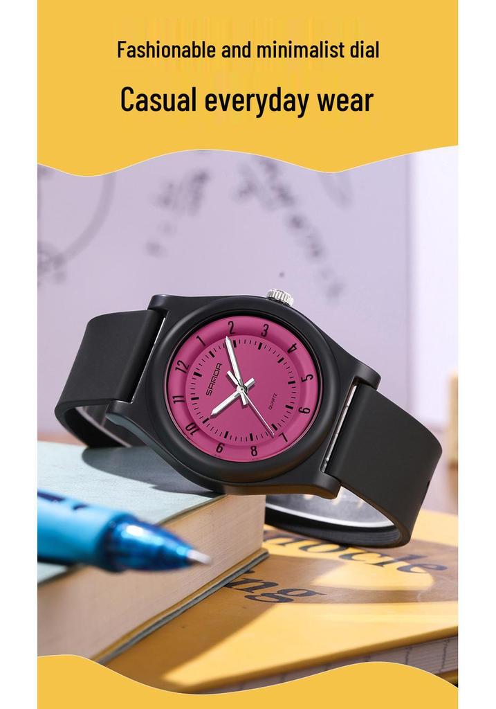Ceas SANDA Unisex cu Curea de Silicon, Mecanism Quartz, Cadran Mare Luminos și Design Impermeabil