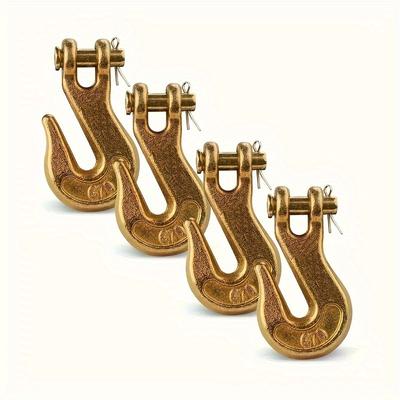 4pcs G70 Horn Grab Hooks  U-Hooks Small Medium Large Lifting Hooks for Truck Trailer Tow Chain Transportation Heavy Duty with Safety Locking Hooks