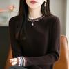Women's Ethnic Style Knitted Sweater - Autumn/Winter Ribbed, Slimming, Round Neck Base Layer