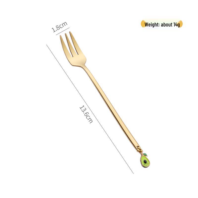 Avocado Charm Stainless Steel Dessert Forks Set