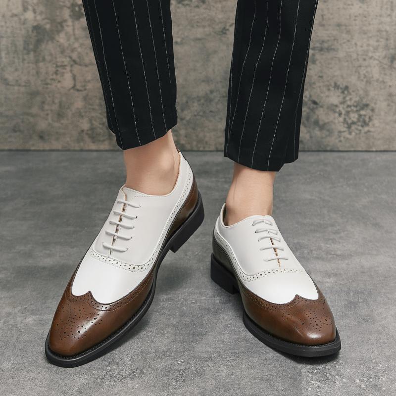 Fashion British Style Brand Men's Dress Shoes Fashion Patent Leather Men Business Flat Shoes Breathable Men Formal Office Working Shoes