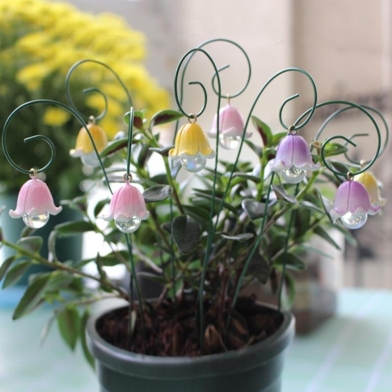 Beautifully Crafted Flower 9Pieces Quality Resin Orchids Garden Stakes Decorations for Indoor Outdoor Decoration