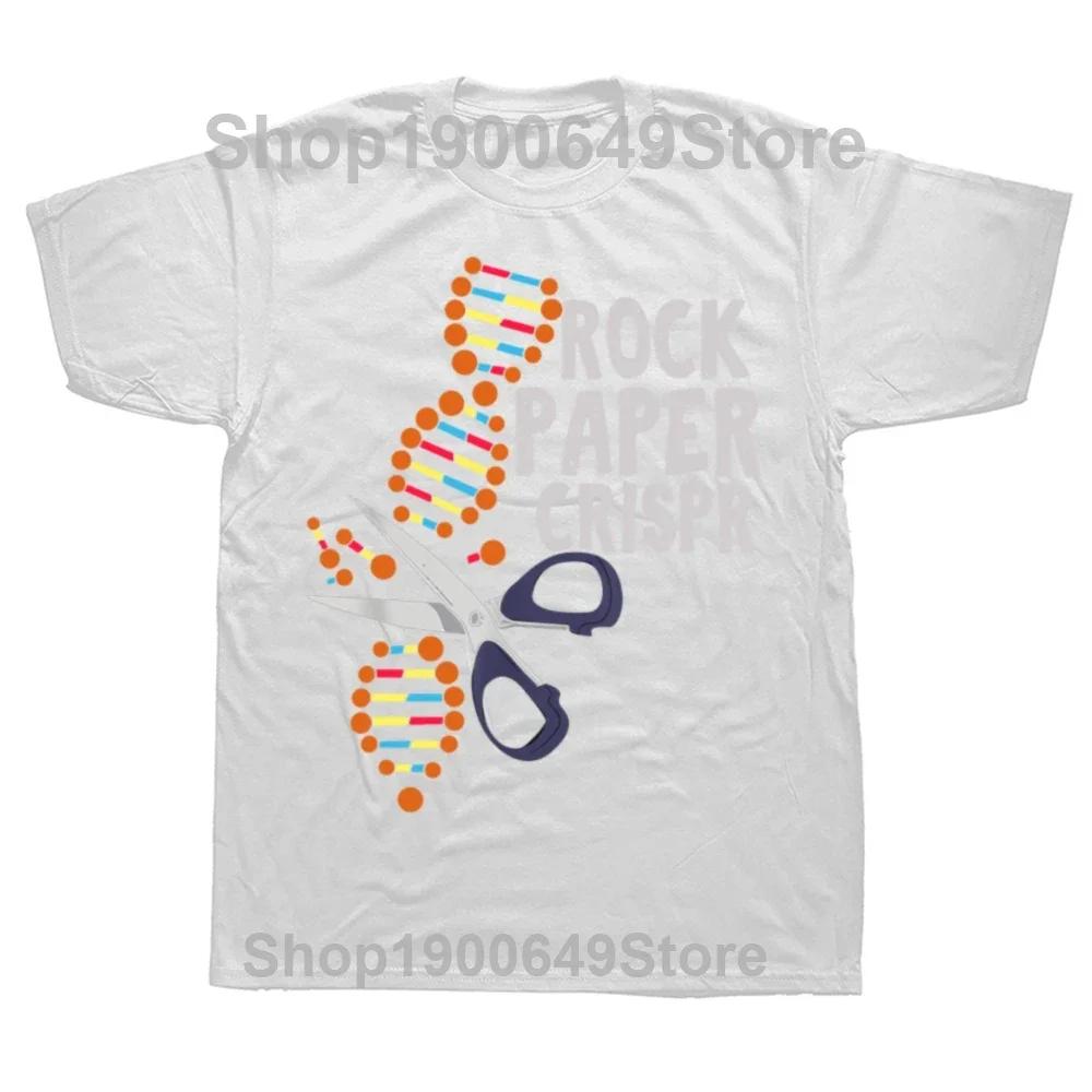Vintage Rock Paper Crispr DNA Biologist Genetic Engineering Science Graphic Tshirt Men Women Hip Hop Oversized T Shirt