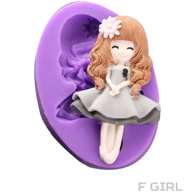 6 Style Girls Princess Silicone Fondant Cake Molds Baby Party Cake Decorating Tools Gumpaste Chocola