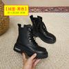 Women's Boots Martin Boots 2025 Autumn and Winter New Platform Zipper Lace-up Black Classic Short Boots Women's 2025 Velvet