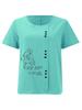 Women's Fashion Black Line Floral Letters Print Shot Sleeve T-shirt Loose Cotton Shirt Casual Loose Summer Blouse Tops Plus Size