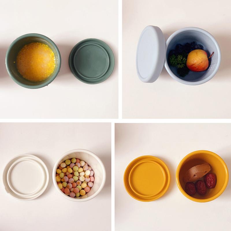 250Ml Lunch Box For Kids Salad Dressing Container Non-Stick Silicone Lunch Box With Lid Reusable Bento Box Ice Cube Mold