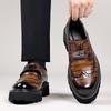 Fashion 2025 Men's Platform Loafers Shoes Fashion Casual Slip-On Thick Sole Breathable Dress Shoes Comfortable Walking Shoes for Men