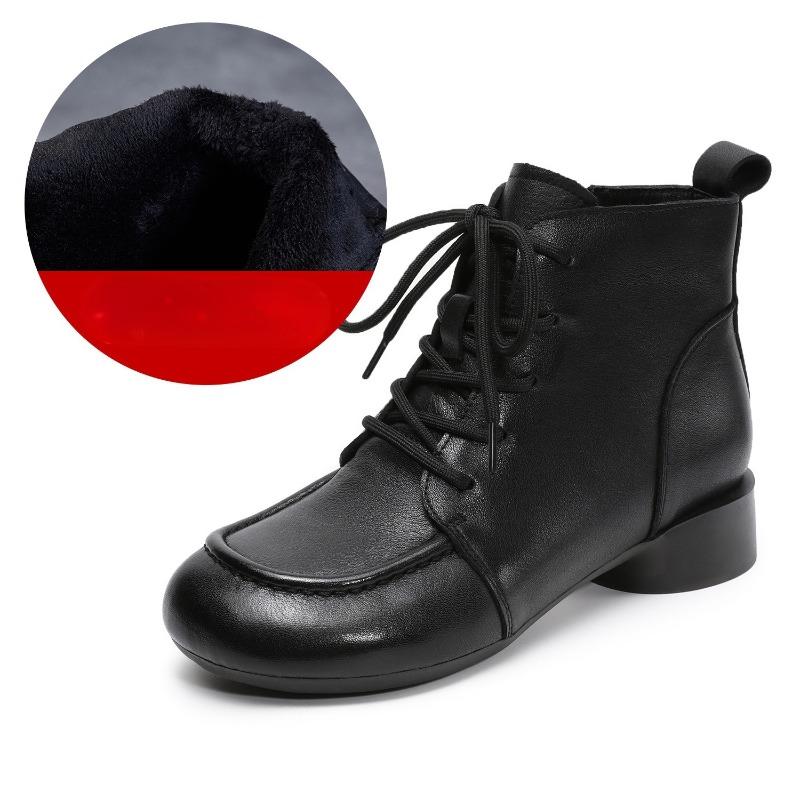 Retro klobige Stiefeletten für Damen - Neue Styles für Herbst und Winter - Schuhe mit weicher Sohle