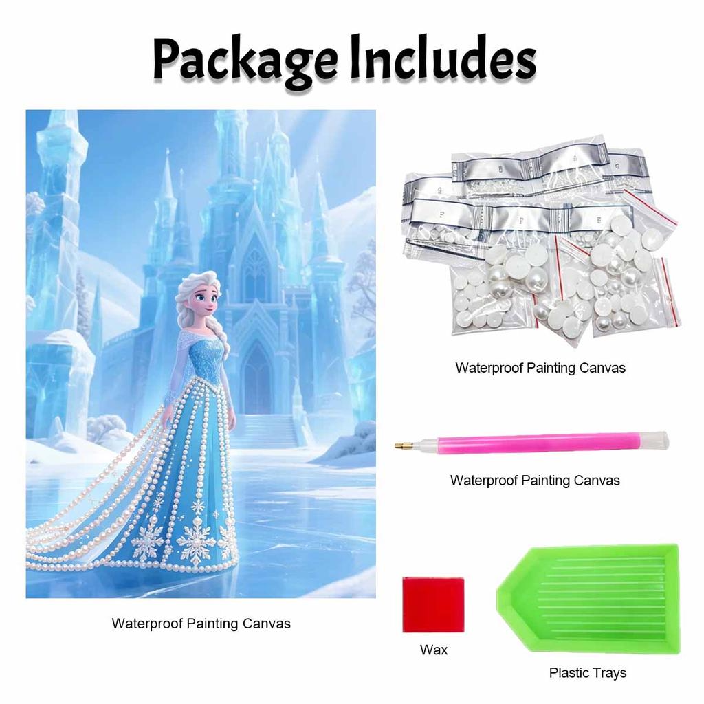 Disney Elsa Pearl Art Creative Pearl Style Artwork 5D DIY Pearl Embroidery Mosaic Cross-Stitch Kit for Home Decor