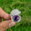 Star Amethyst Gemstone 925 Silver February Birth Handcrafted Bezel Ring Jewelry