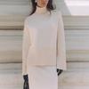 Knitted sweater set for women, European & American 2025 autumn/winter new elegant loose sweater slit midi skirt set
