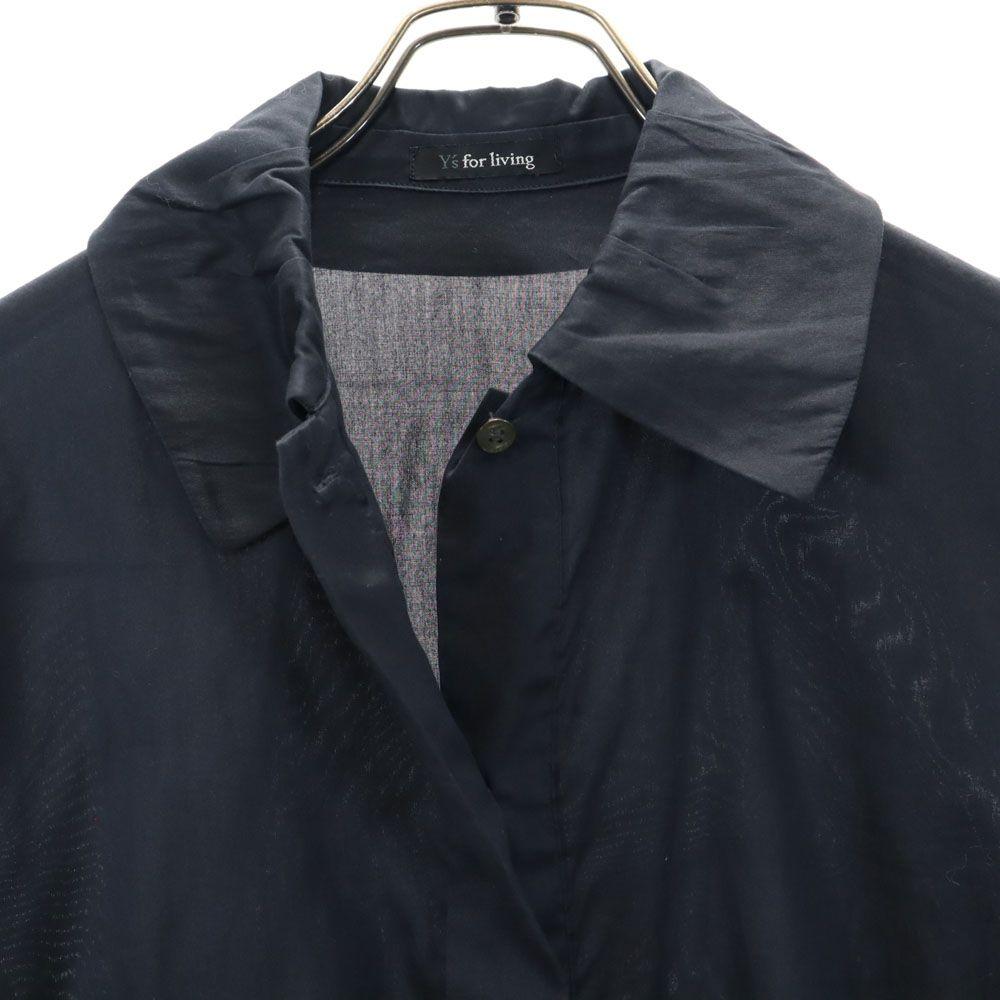 Y's for living made in Japan Long sleeve blouse Navy shirt Women Used