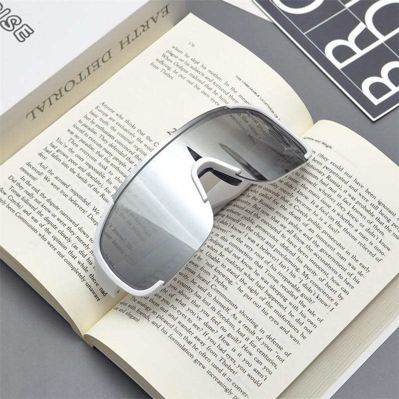 New outdoor large-frame sports cycling sunglasses, unisex, for skiing, mountaineering, and wind protection, providing sun protection and tinted