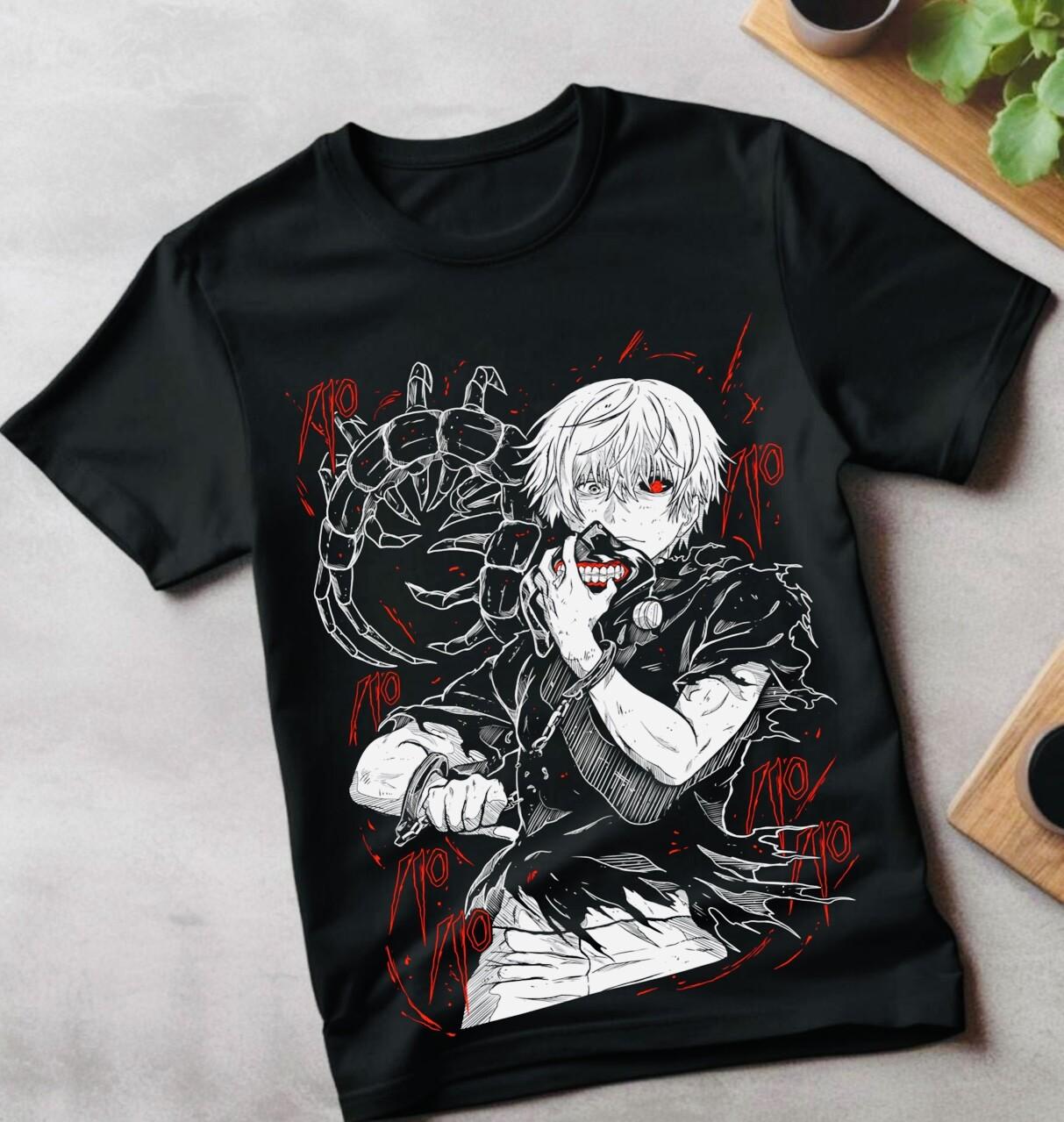 Tokyo Ghoul T-Shirt Mens Womens Tees Top Ken Kaneki T-Shirt Mens Womens Tees Top Japanaise Manga Anime Tshirt Tee All Size XL