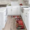 2Pcs Anti Fatigue Kitchen Rugs Christmas  Waterproof Non-Slip Thick Cushioned Kitchen Mat Heavy Duty Comfort Standing Mat for Kitchen